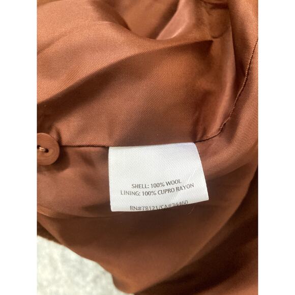 Eileen Fisher Wool Jacket Womens Large Brown Full Zip Coat Italian Farbic - Picture 3 of 8